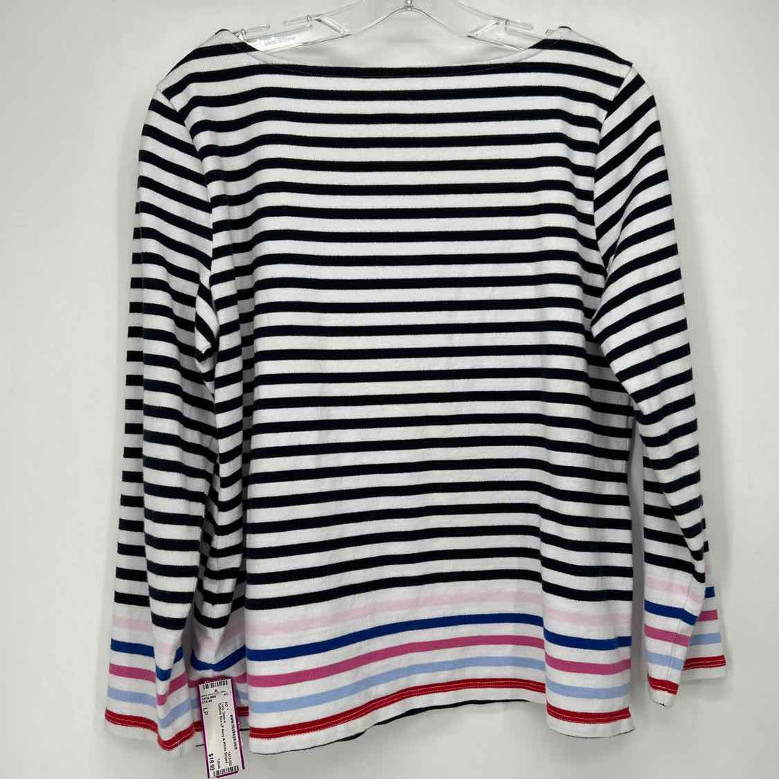 Talbots Size LP Navy & White Striped Long Sleeve