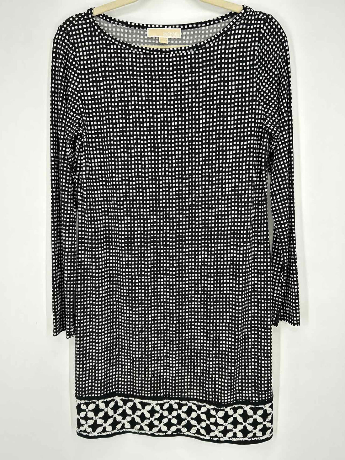Michael Kors Size M Black & White Long Sleeve Dress