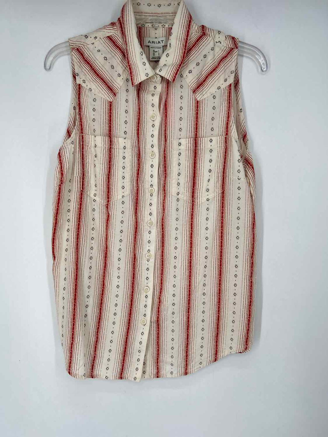Ariat Size L Tan & Red Sleeveless