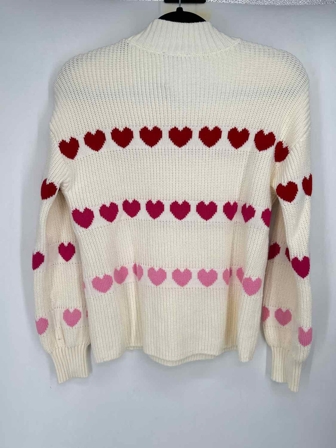 Talbots Size S White & Red Print Sweater