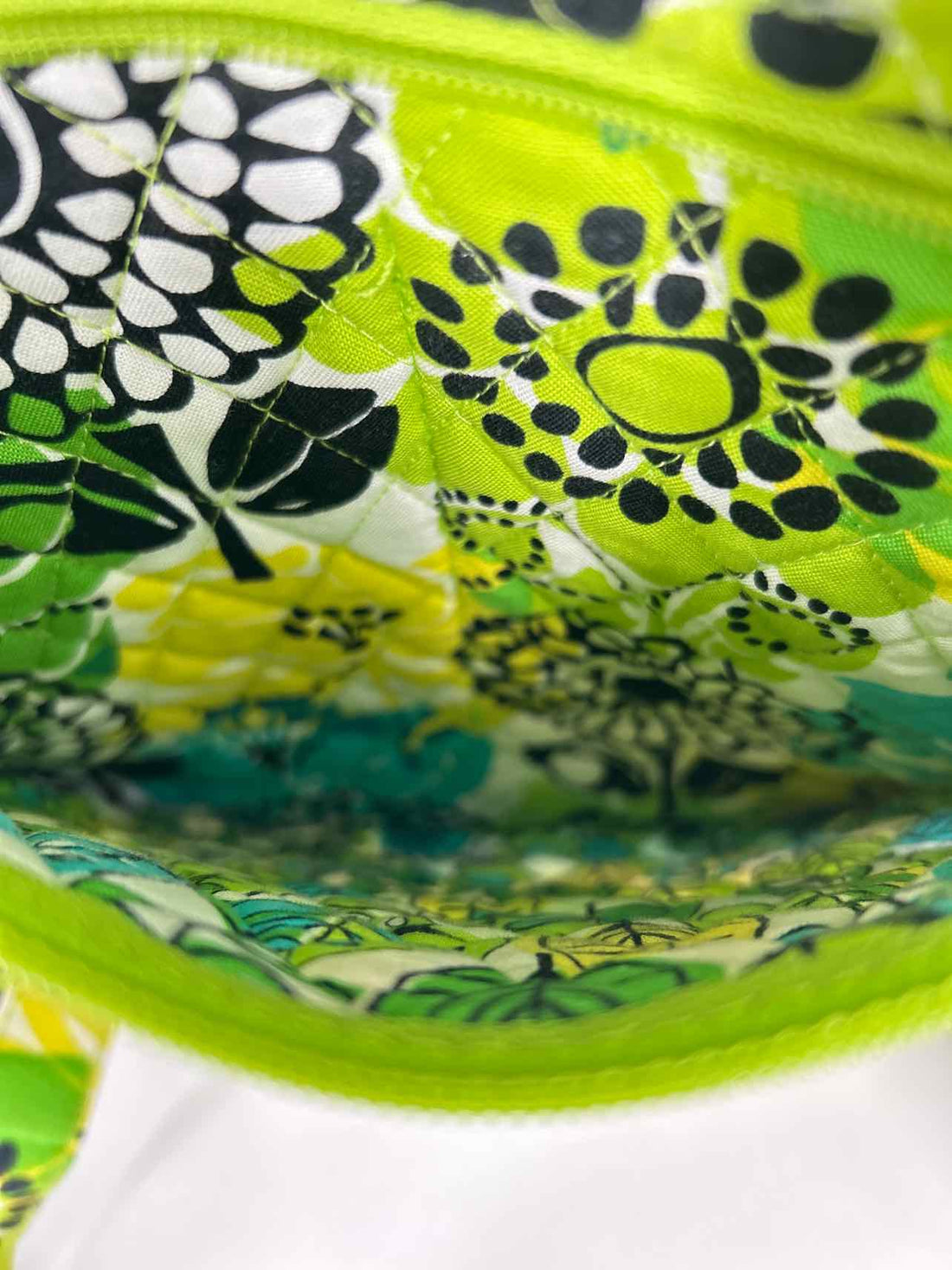 Vera Bradley Green Yellow & Blue Floral Quilted Pre Owned Backpack