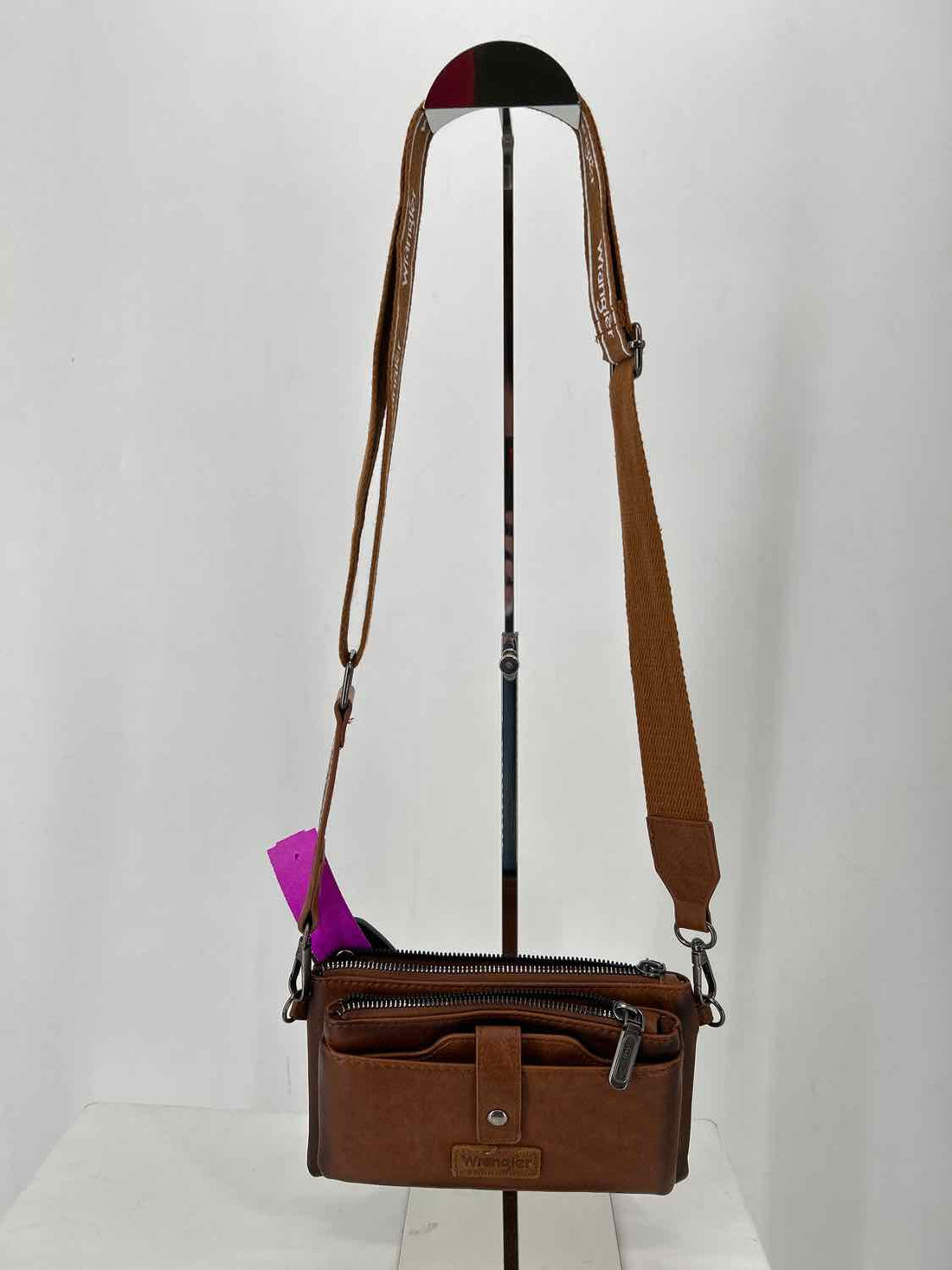 Wrangler Cognac Faux Leather Pre Owned Crossbody