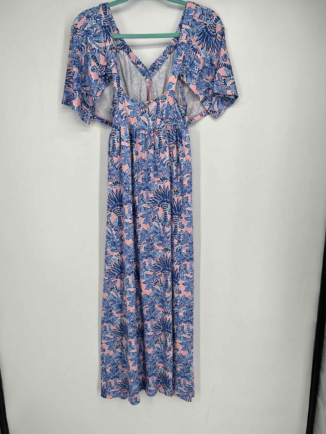 Cabana Life Size S Pink & Blue Print Dress