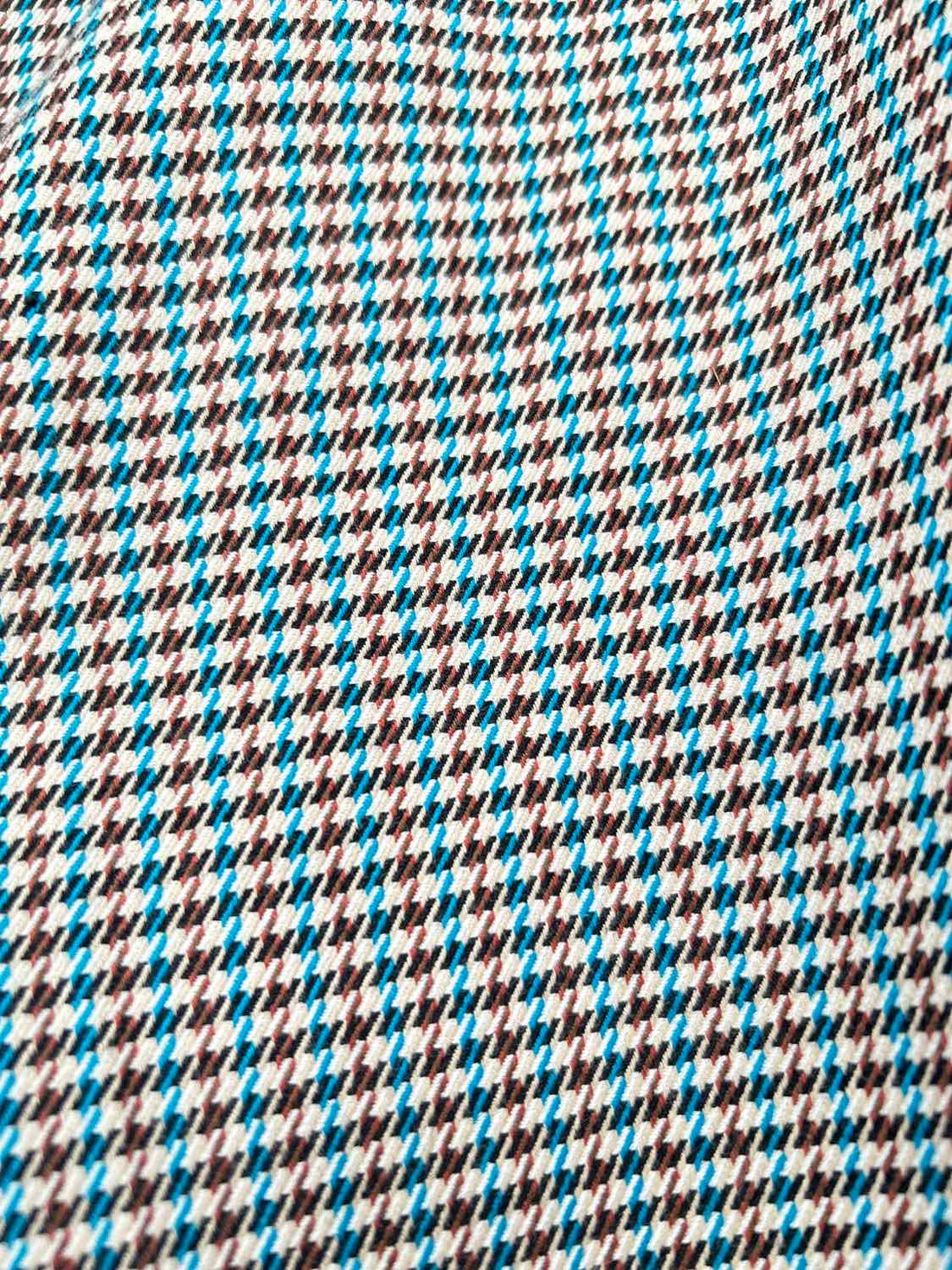 Talbots Size 16 Tan Brown & Blue Houndstooth Signature Pants