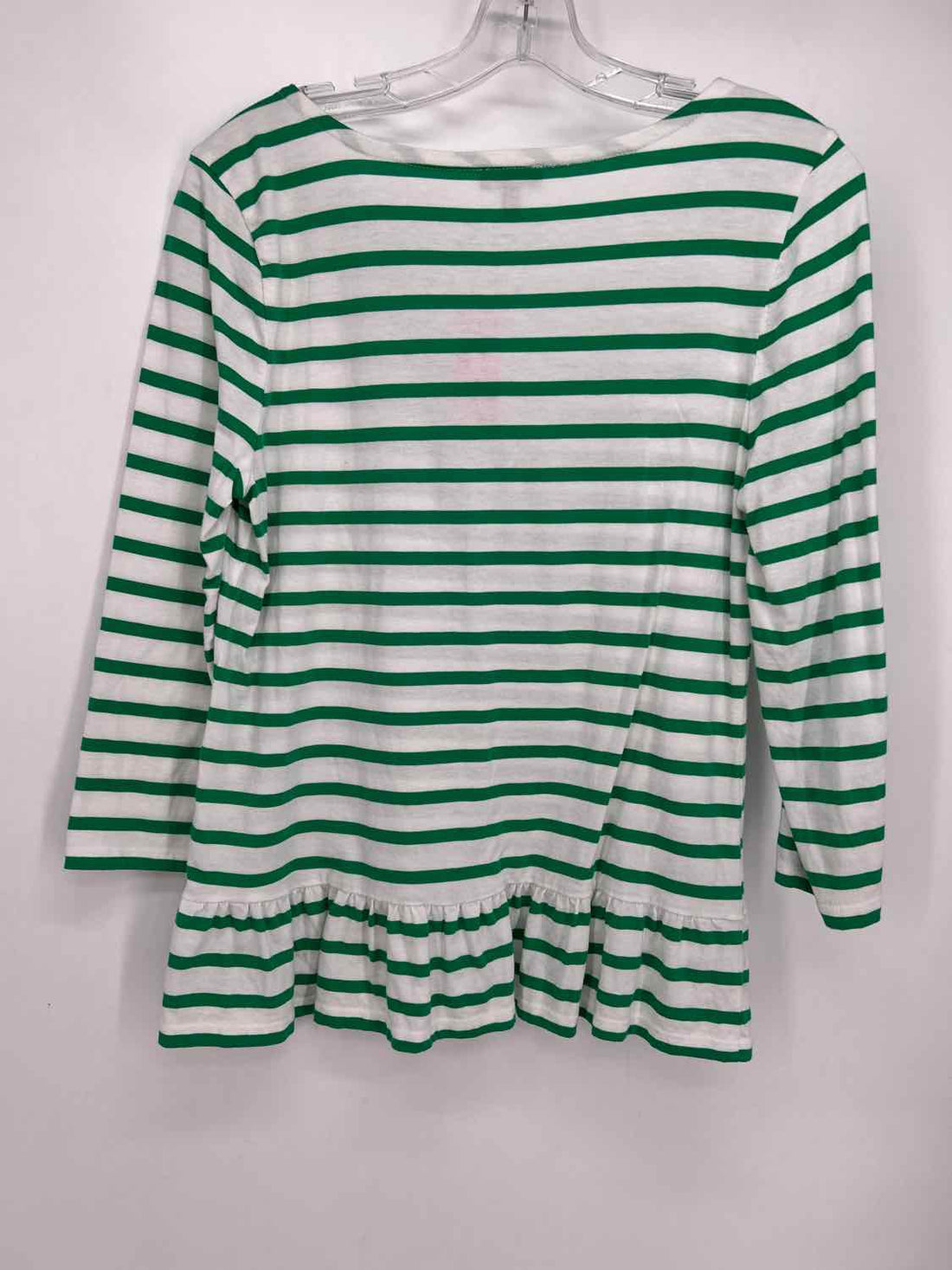 Talbots Size XS Green & White Stripe Long Sleeve