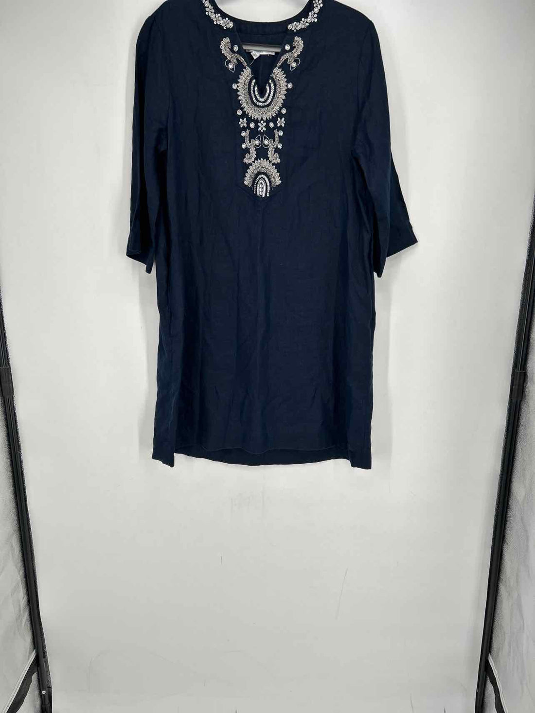 Chicos Size 2/12 Navy Linen Dress