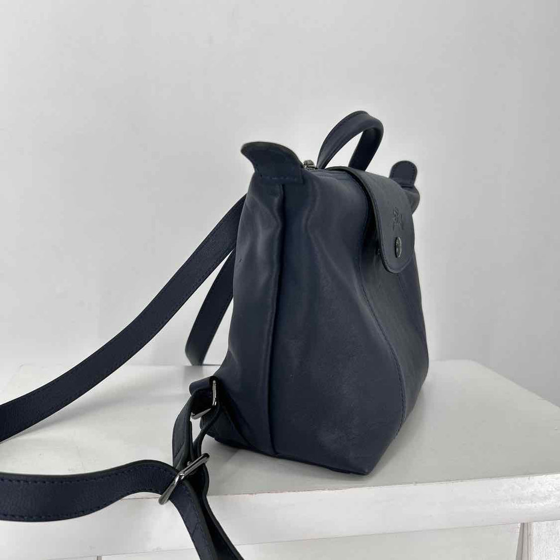 LongChamp Navy Leather New WO Tags Backpack