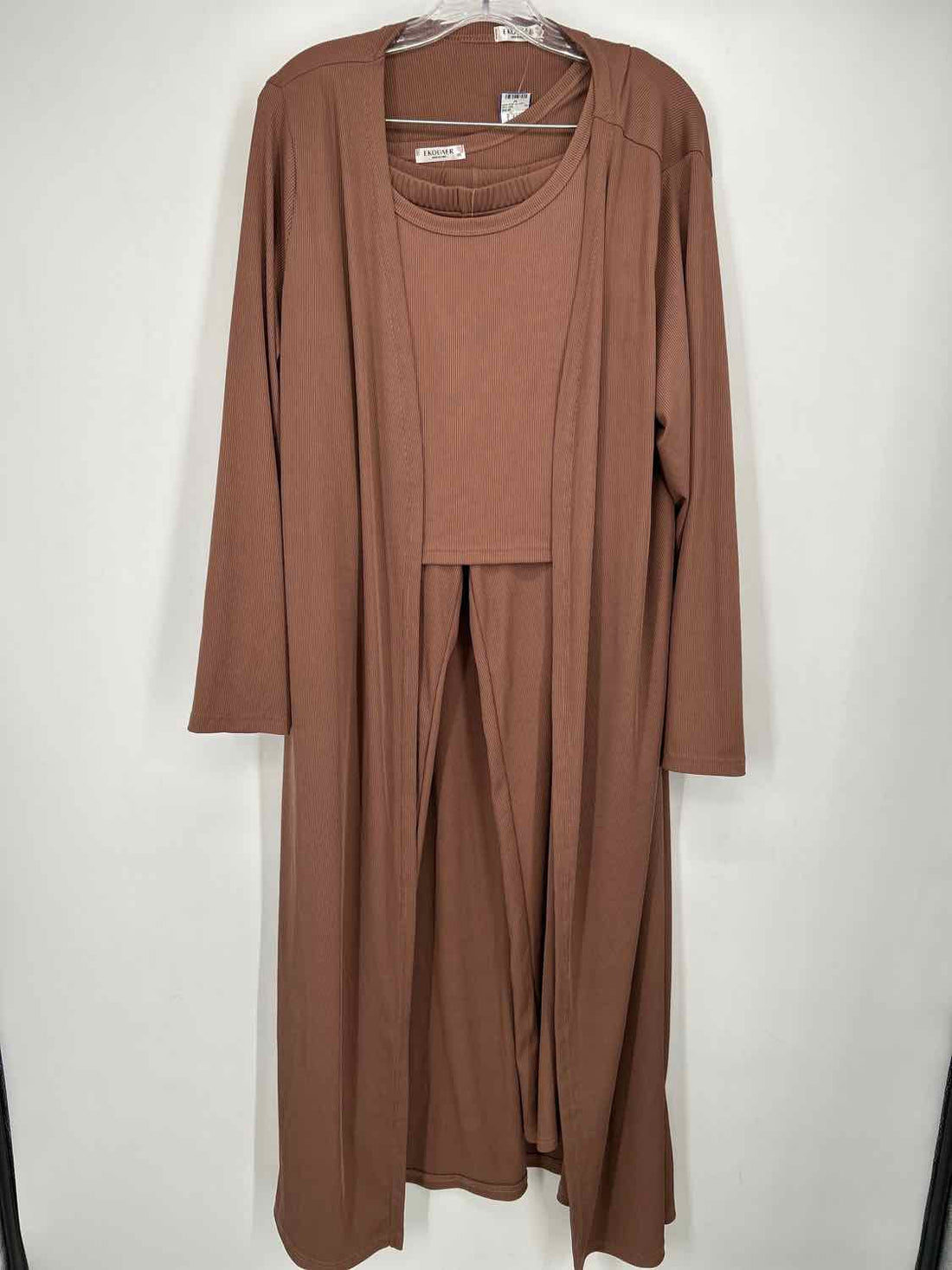 Ekouaer Puddy Ribbed Long Sleeve 3 PC Set