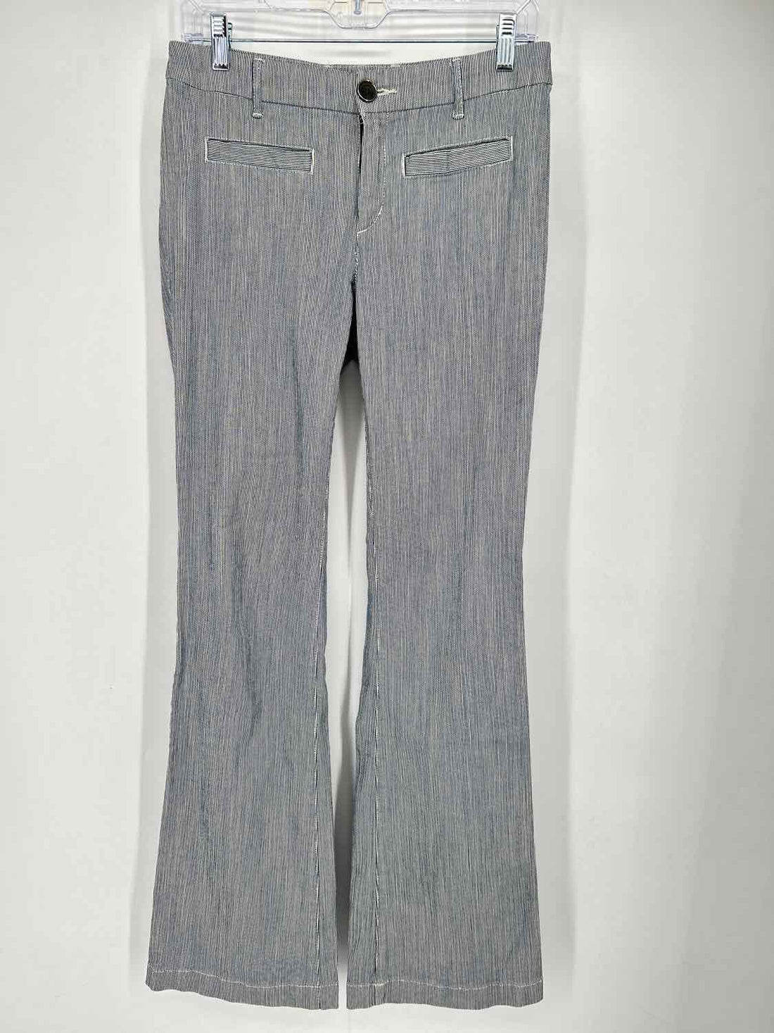 Chicos Size 00 (2) Navy & White Striped Vintage Pants