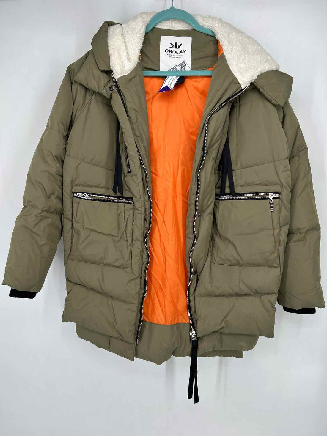 Orolay Size M Dusty Green Puffer Coat
