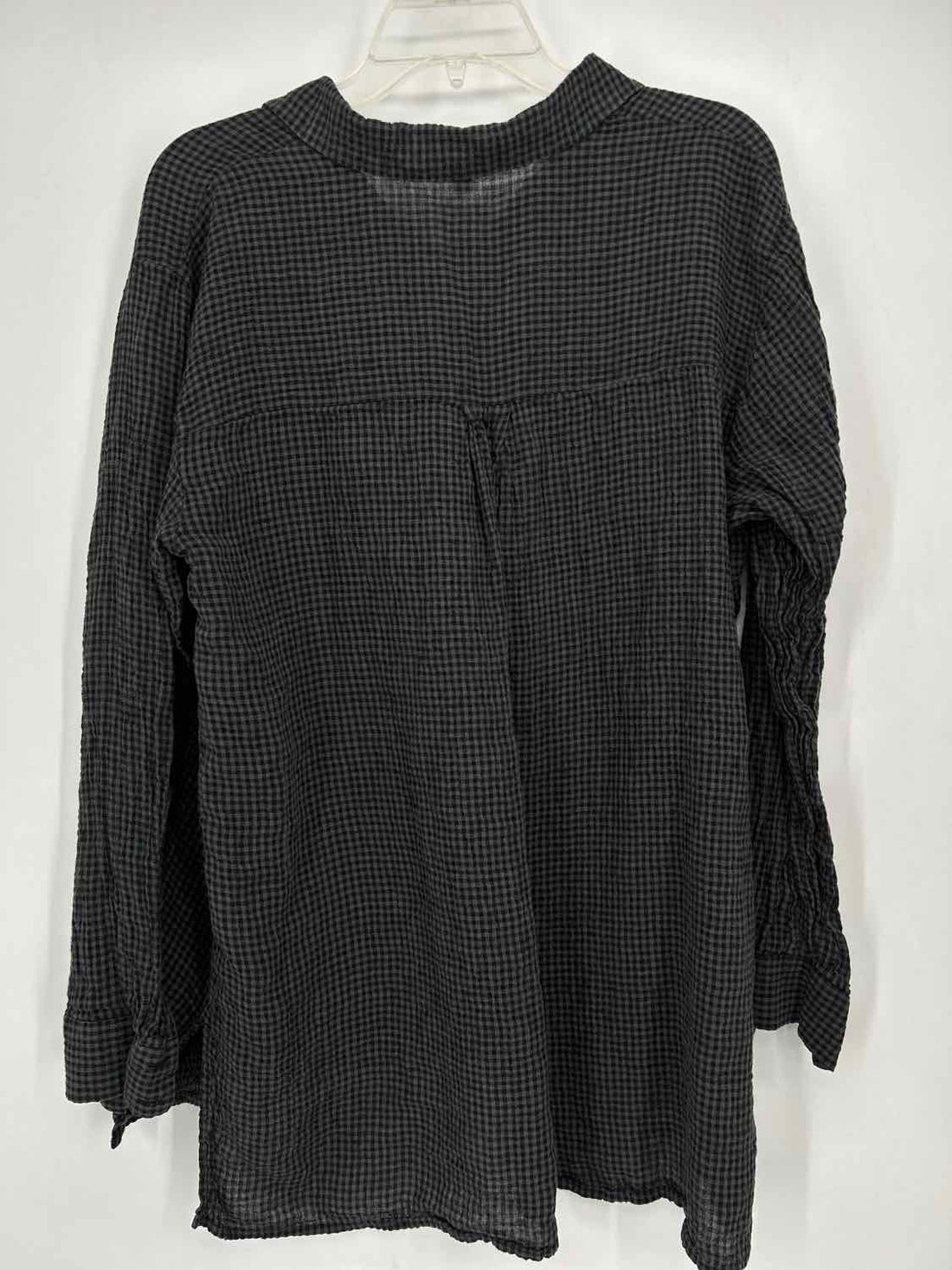 Eileen Fisher Size L Gray Checkered Long Sleeve