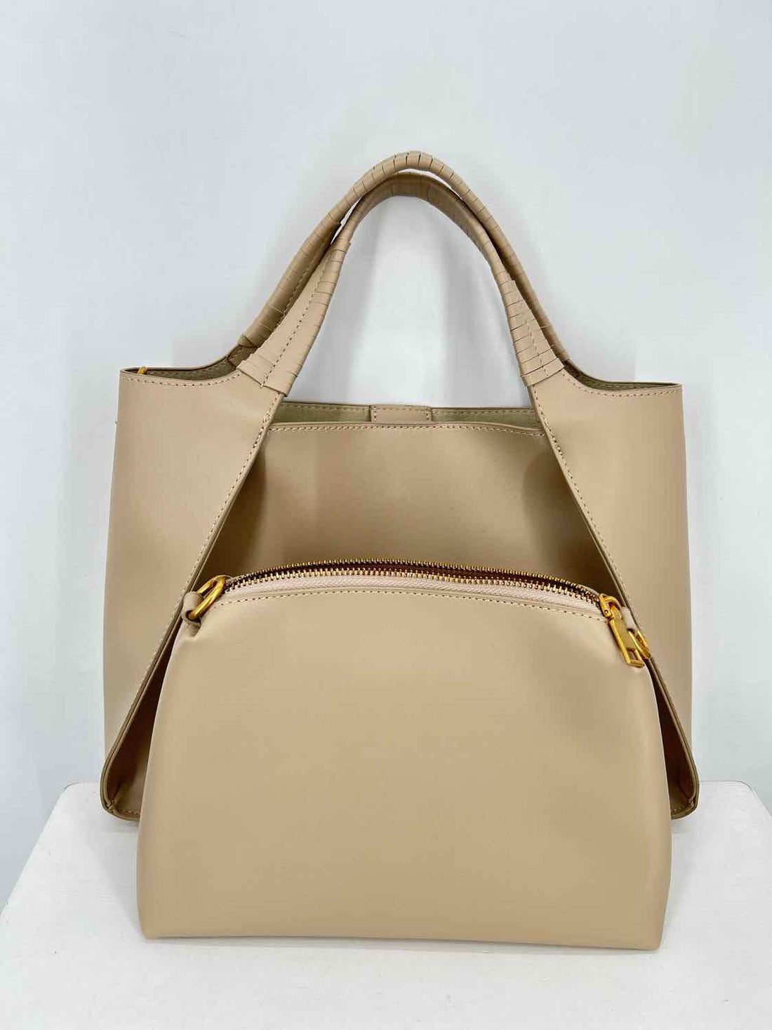 Melie Bianco Beige Vegan Leather Pre Owned Tote