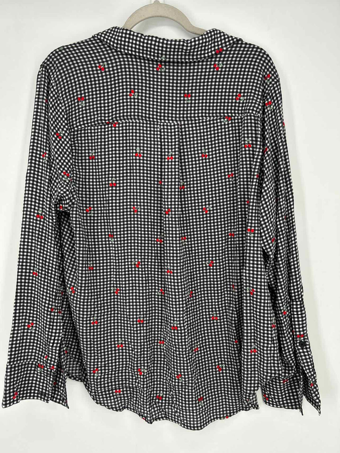 Torrid Size 1X Checkered Embroidered Long Sleeve Top/Blouse