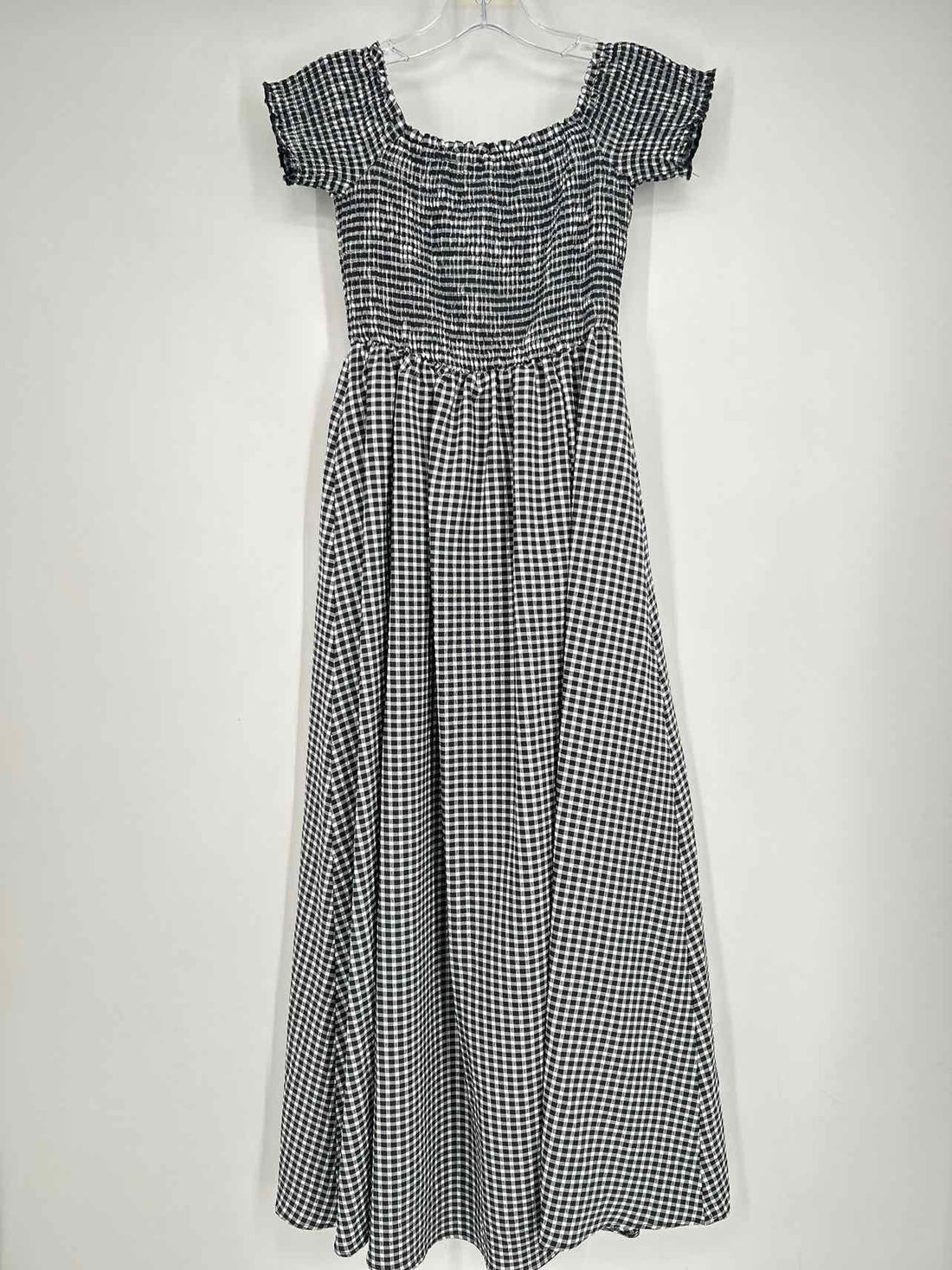Lulus Size S Black & White Gingham Short Sleeve Dress
