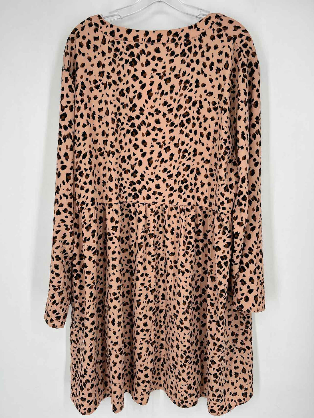 Jodifl Size 3X Peach leopard Long Sleeve Dress