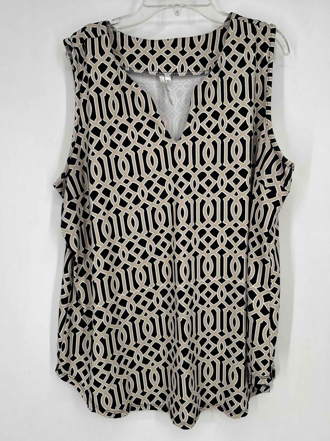 Lulu B Size XL Black & Beige Tank Top
