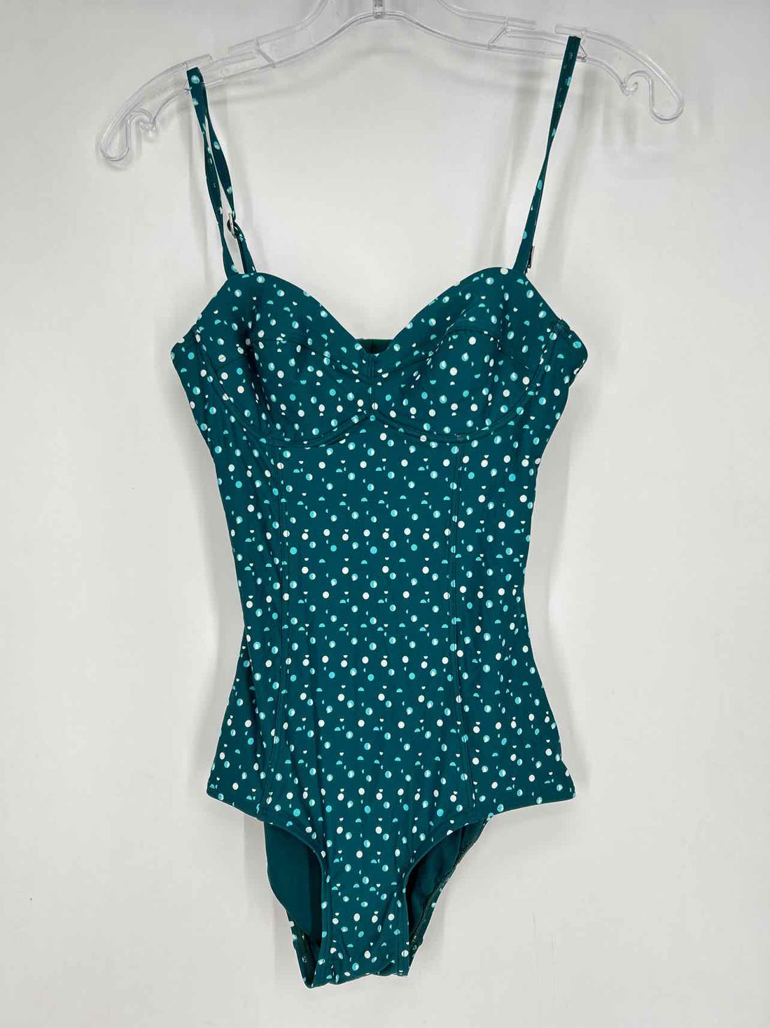 DKNY Size 4 Dark Teal Print Swimsuit 1 Piece