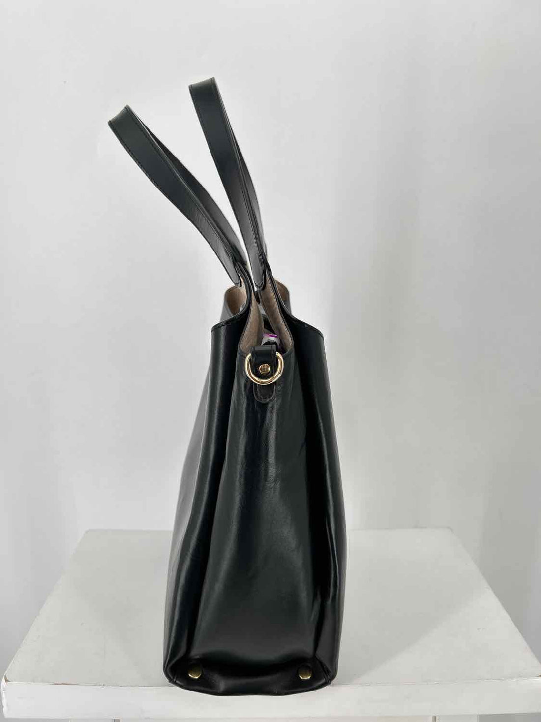 Clamire Black Genuine Leather Satchel