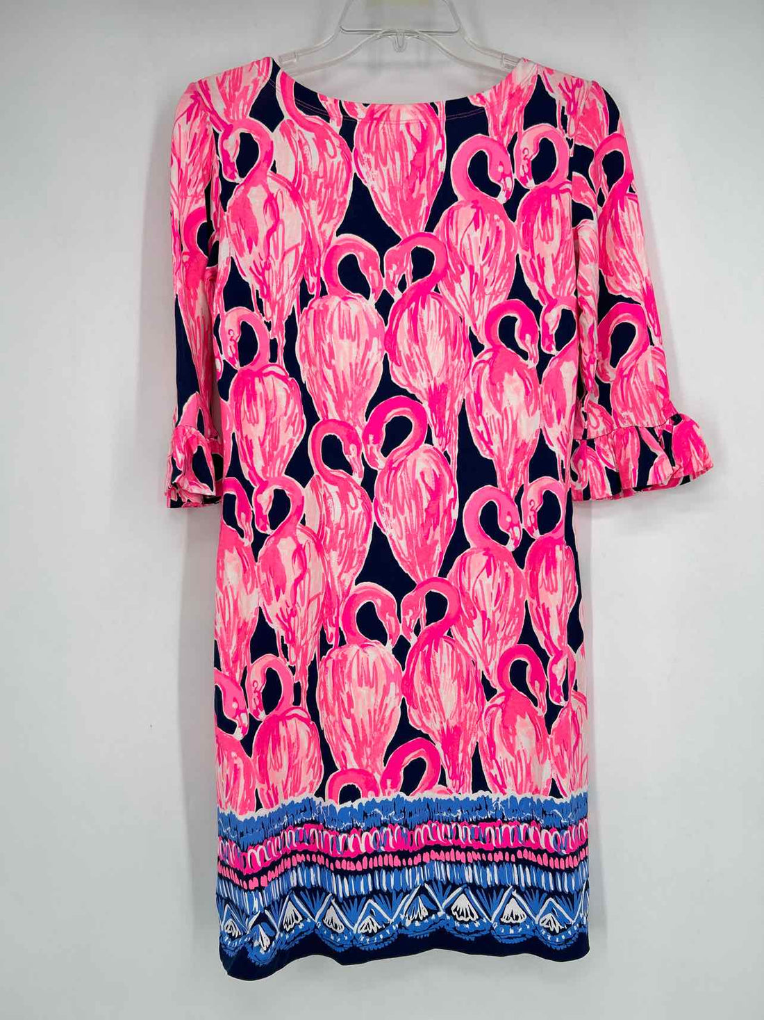 Lilly Pulitzer XS Navy & Hot Pink Print Long Sleeve Lilly Pulitzer Dress