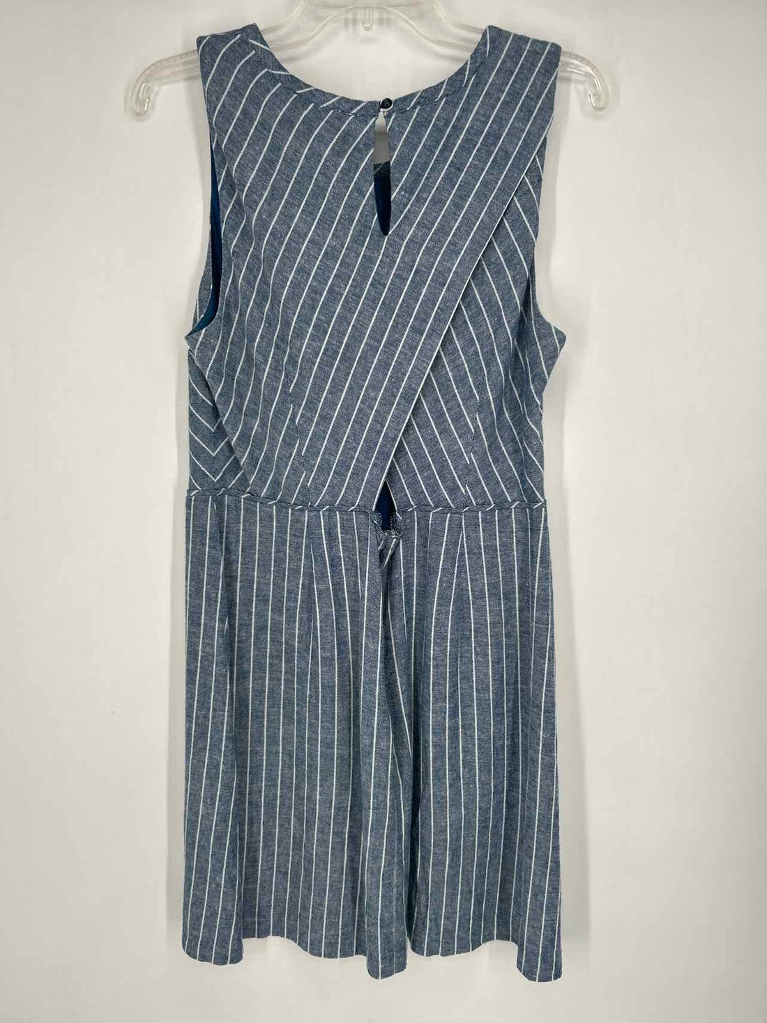 Loft Size 12 Blue & White Striped Sleeveless Dress