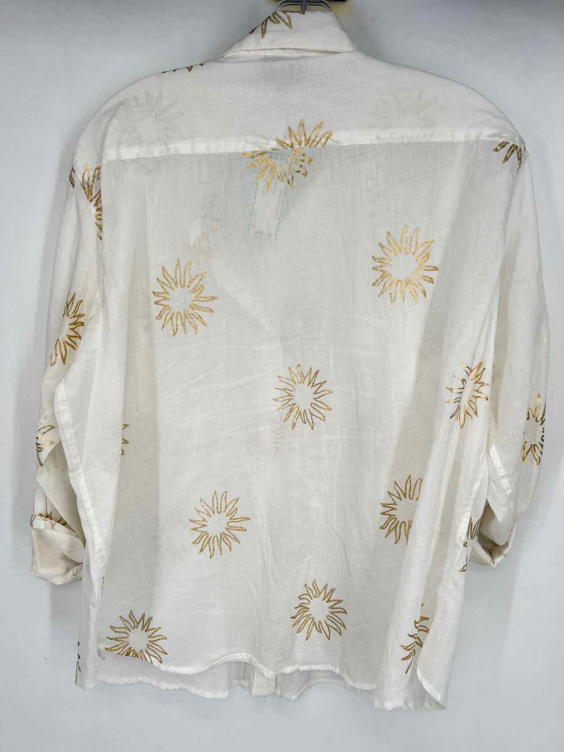 Calypso St Barth Size L White & Gold Long Sleeve