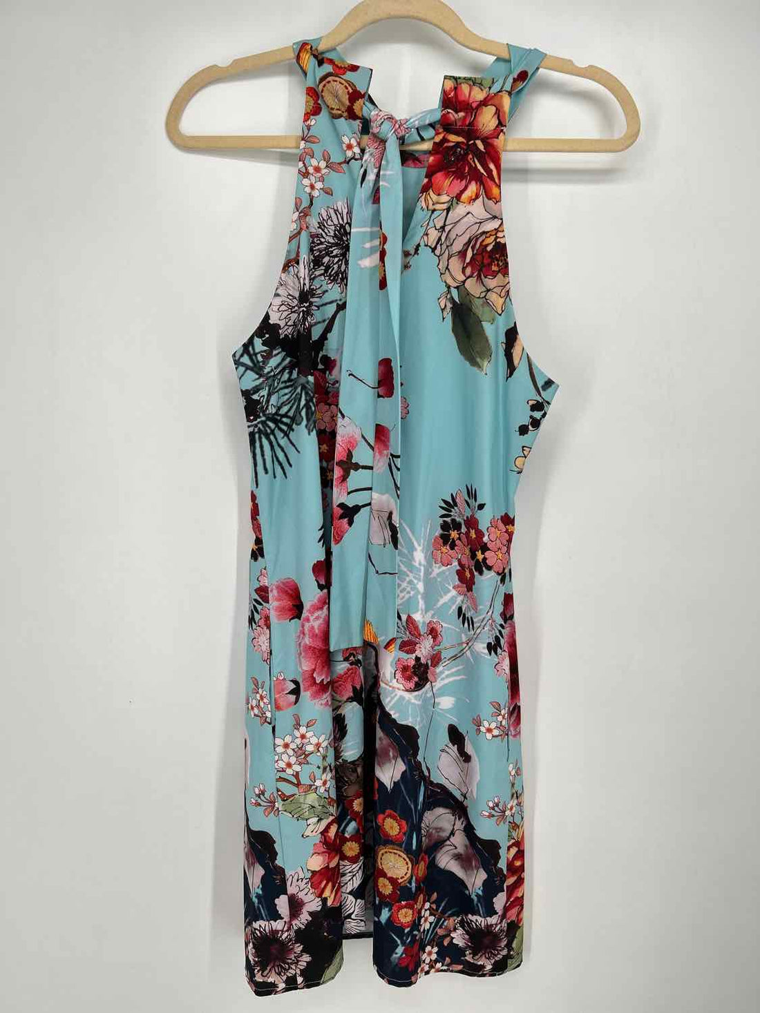 Nicole Miller Size 6 Light Blue Print Sleeveless Dress