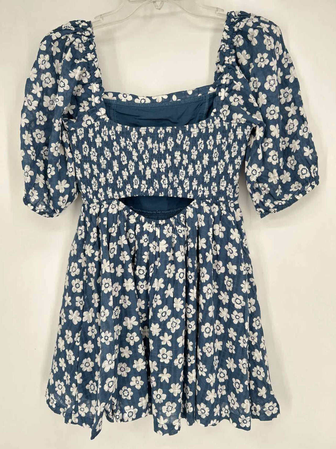 American Eagle Size XS Navy & White Floral Short Sleeve Dress