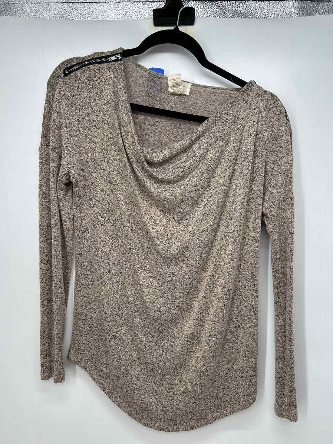 Andrea Jovien Size S Heathered Beige Long Sleeve