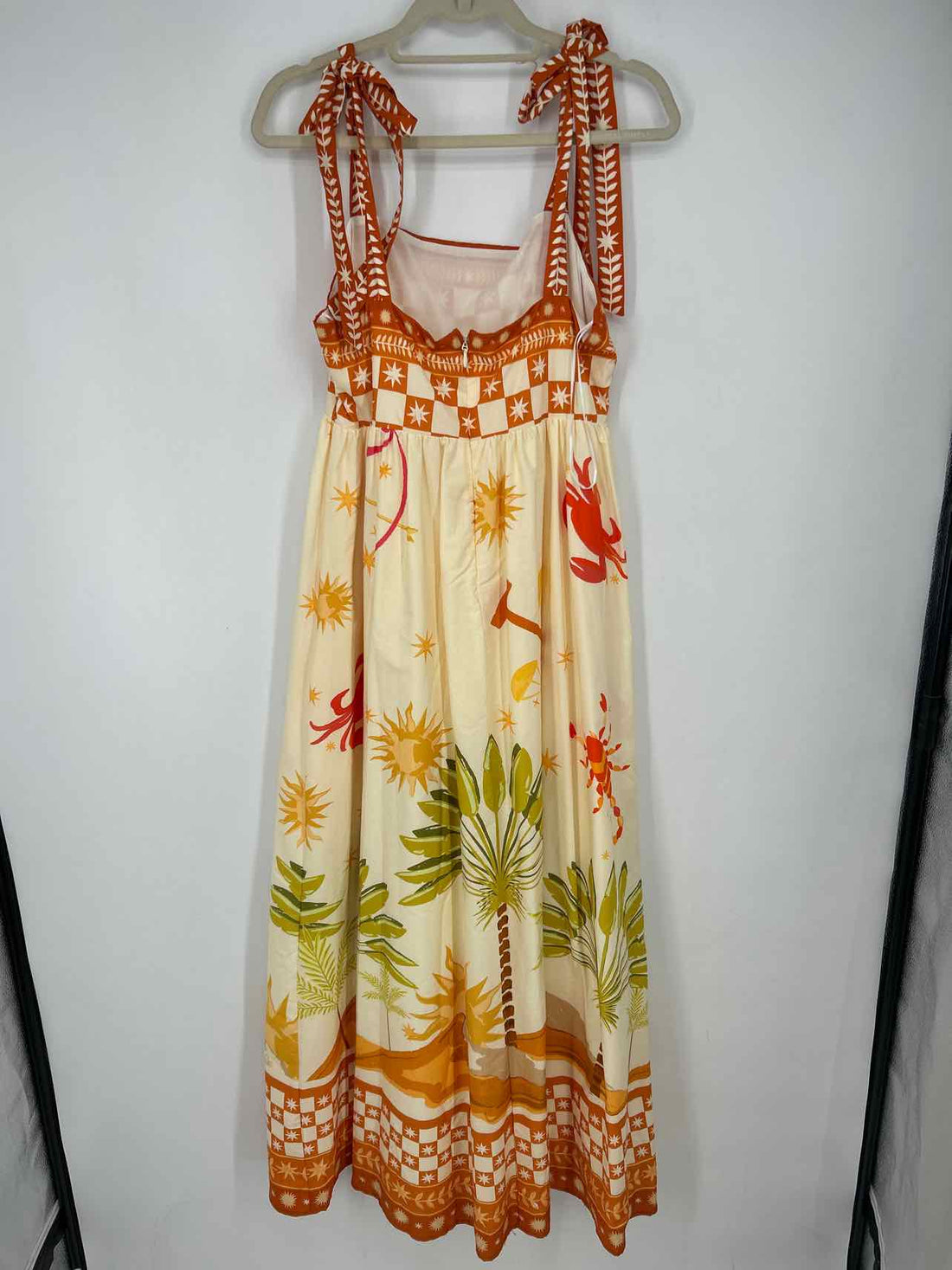 Flying Tomato L Orange & Cream Print New Boutique Dress