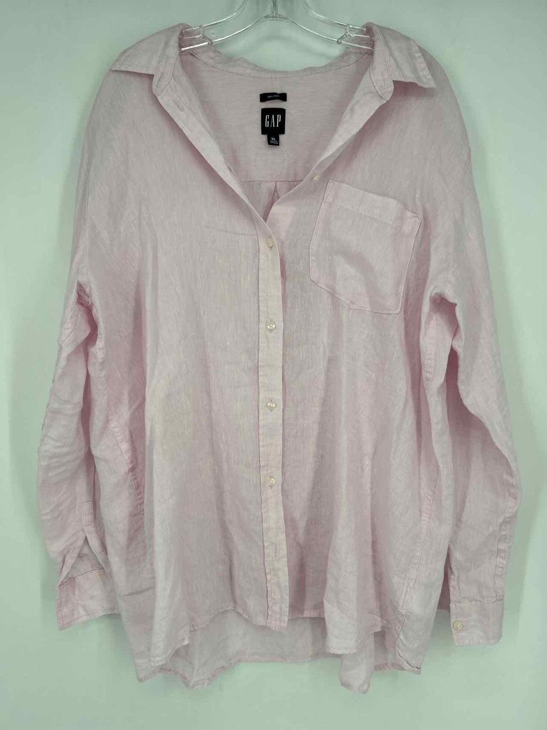 Gap Size XL Light Pink Linen Long Sleeve