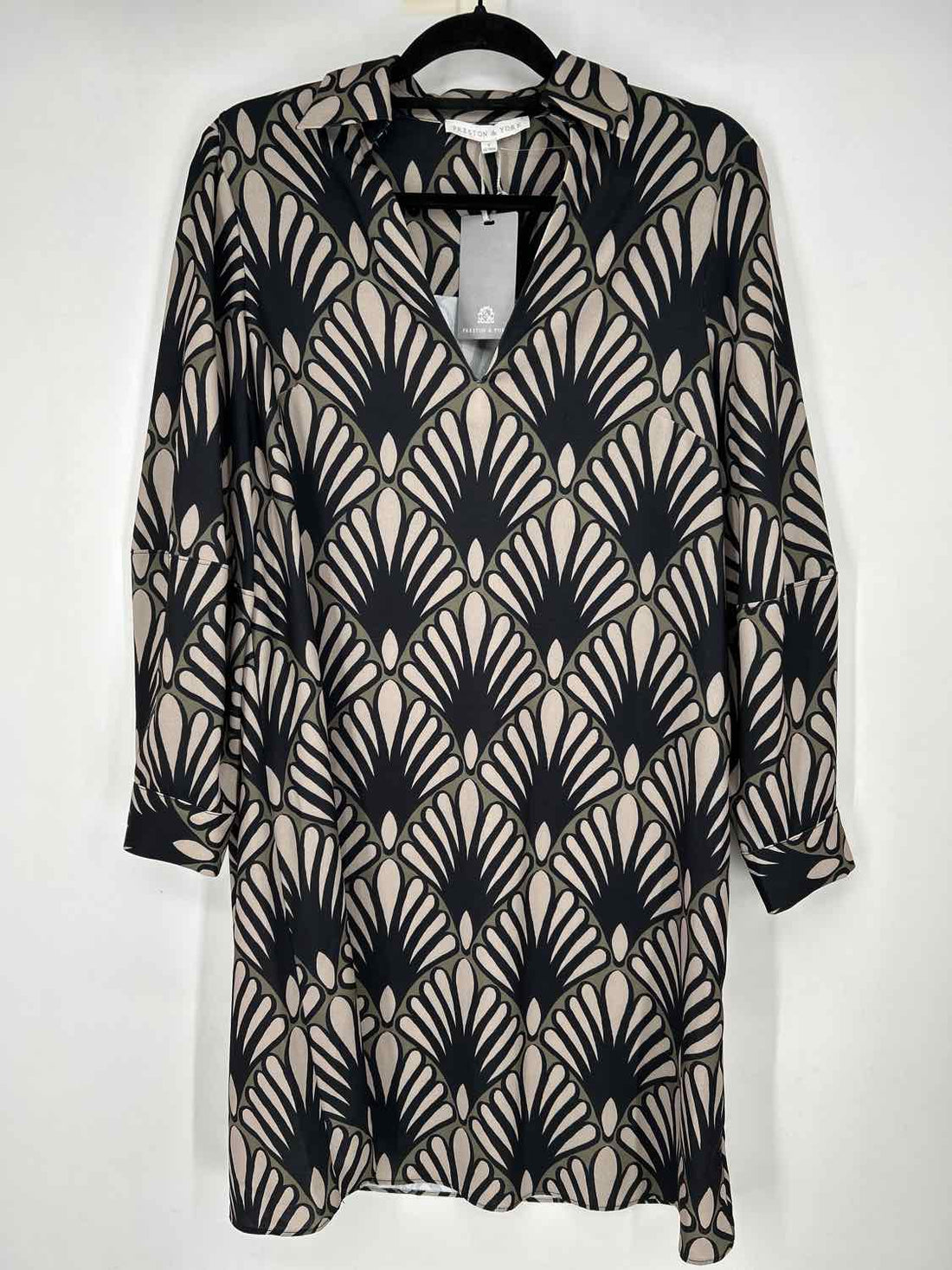 Preston & York Size 6 Black & Beige Print NWT Dress