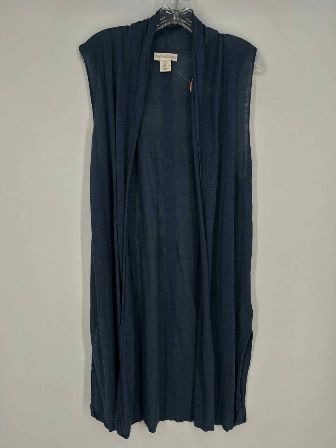 Cynthia Rowley Size L Dusty Blue Linen Vest