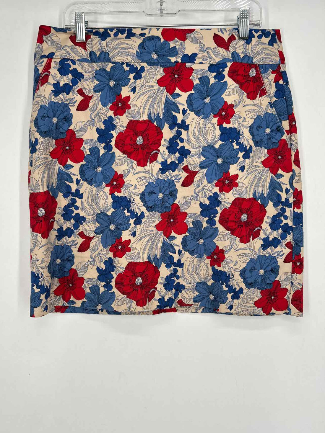 Talbots Size 12 Khaki Red & Blue Floral Skirts