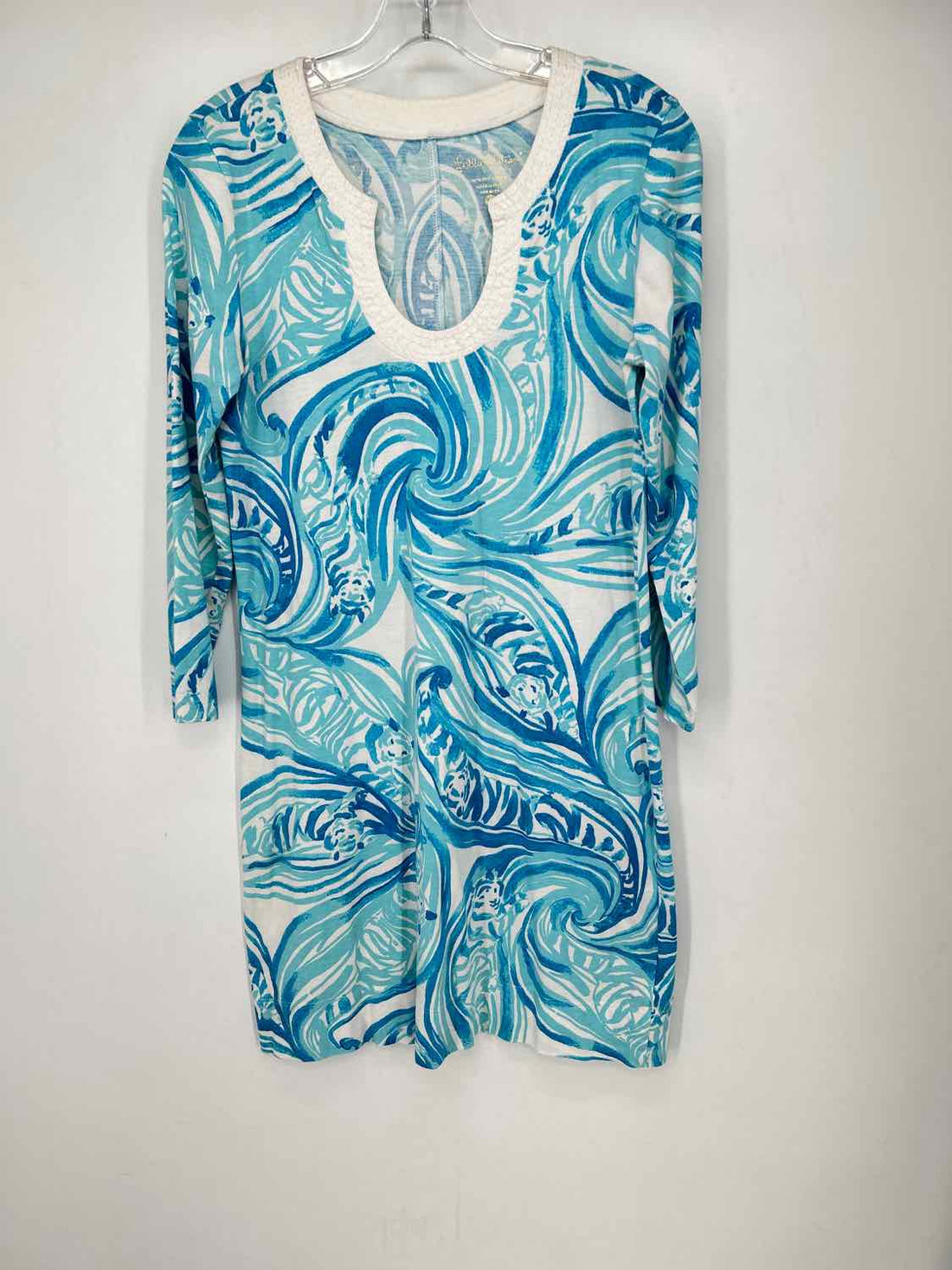 Lilly Pulitzer Size S White & Blue Print Dress