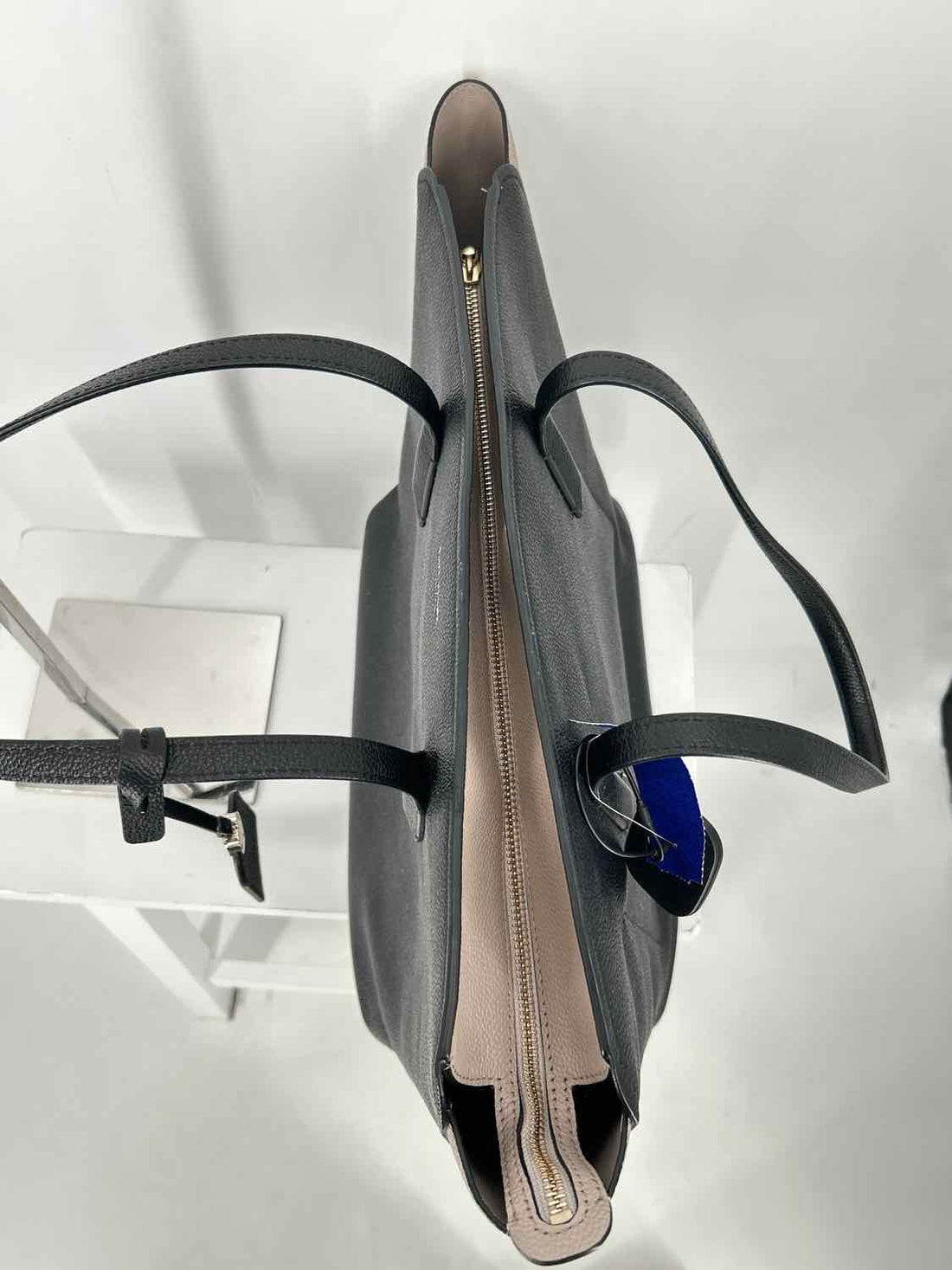 Kate Spade Black & Light Gray Pebbled Leather Tote