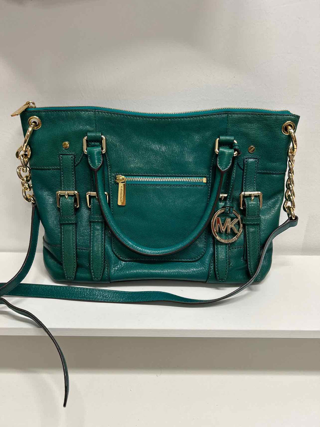 Michael Kors Green McGraw Satchel