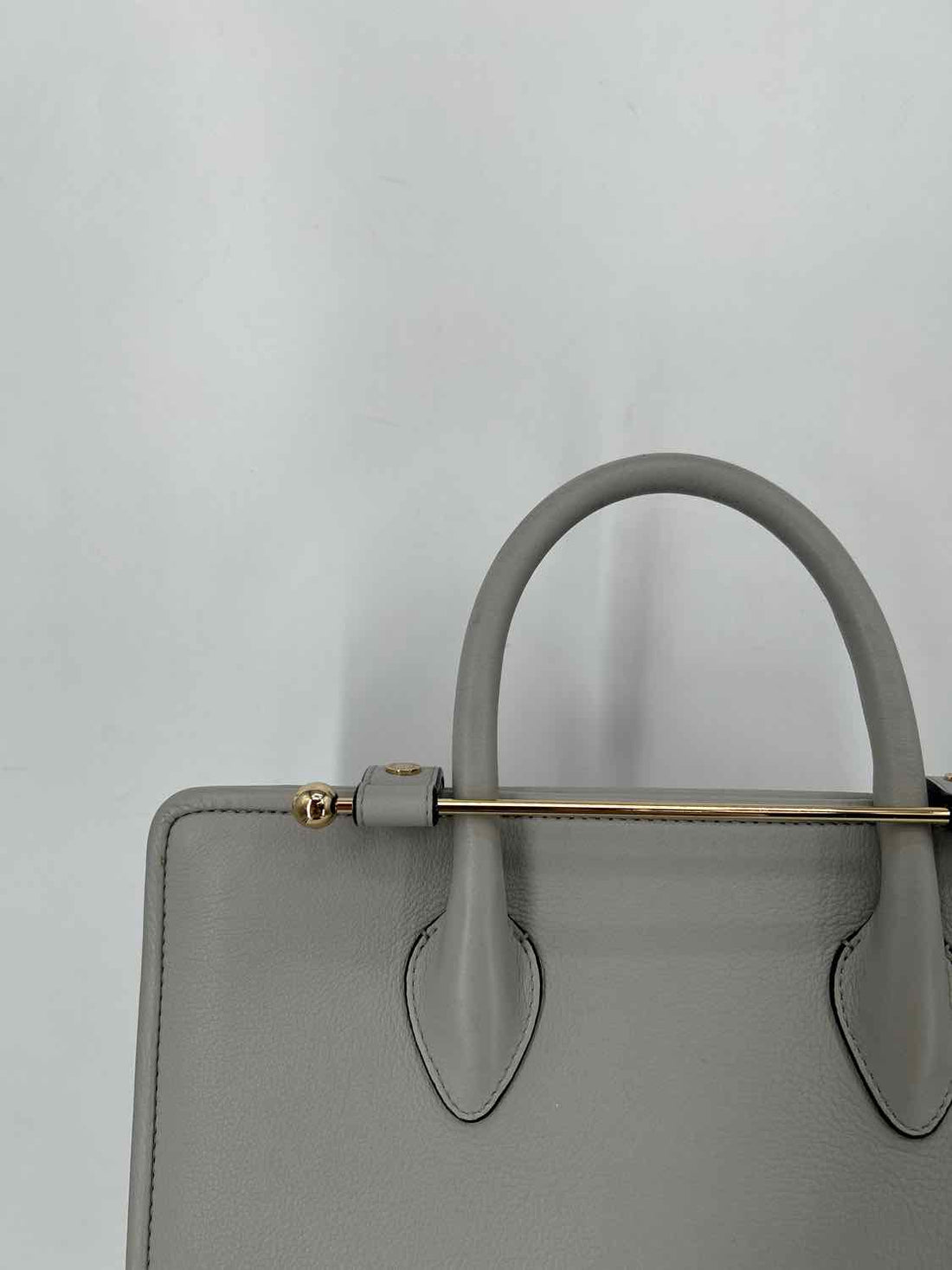 Strathberry Gray Pebbled Leather Clutch
