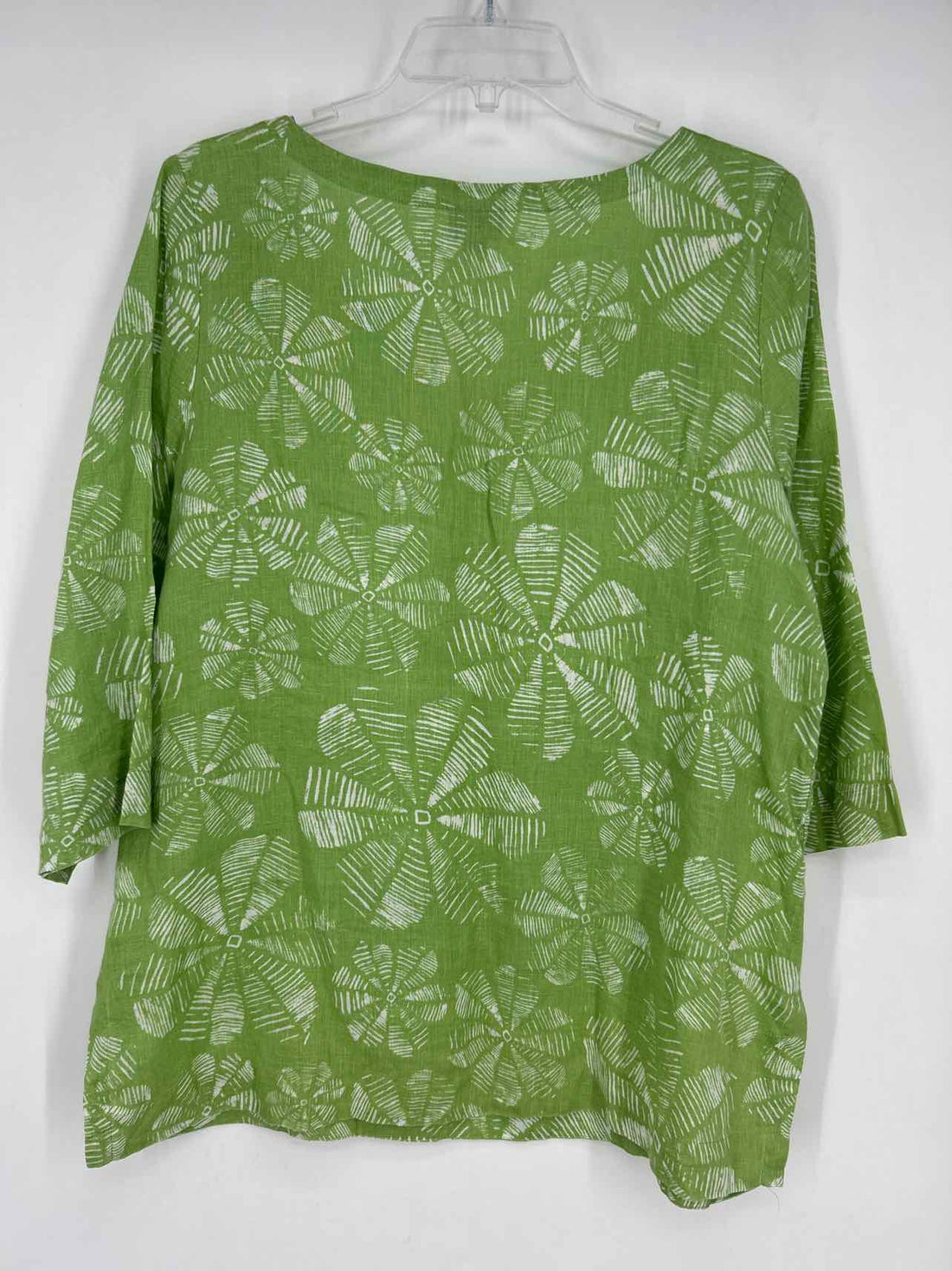 J Jill Size M Green Print Long Sleeve