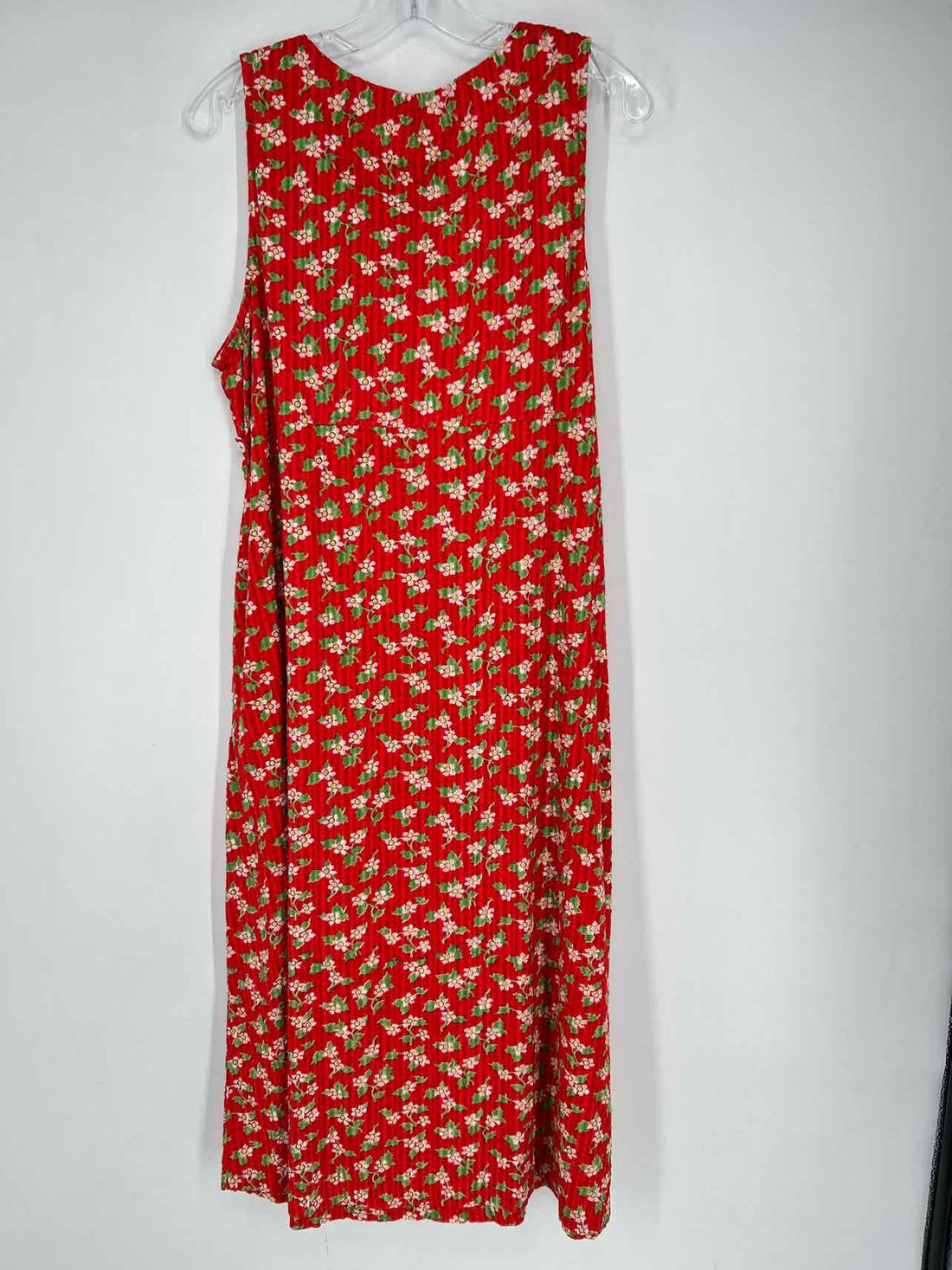 April Cornell Size L Red Floral Sleeveless Dress