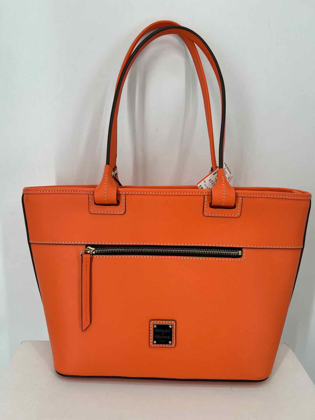 Dooney & Bourke Beakon Zip Neon Orange Genuine Leather Tote