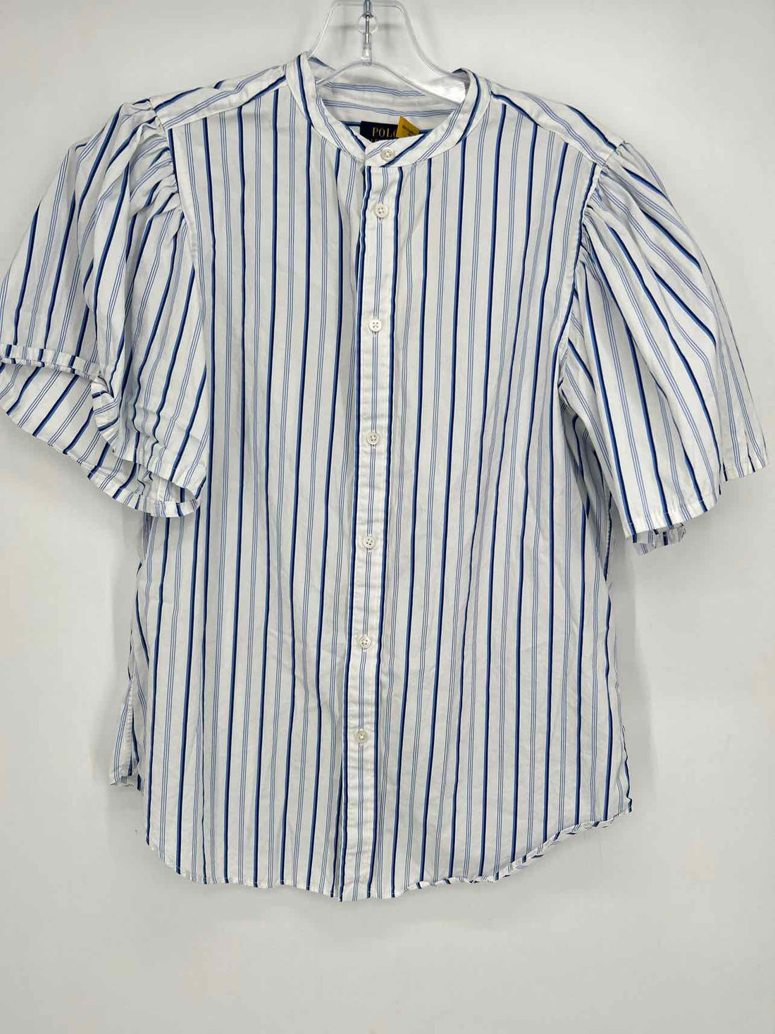 Polo Ralph Lauren Size 10 White & Blue Striped Short Sleeve