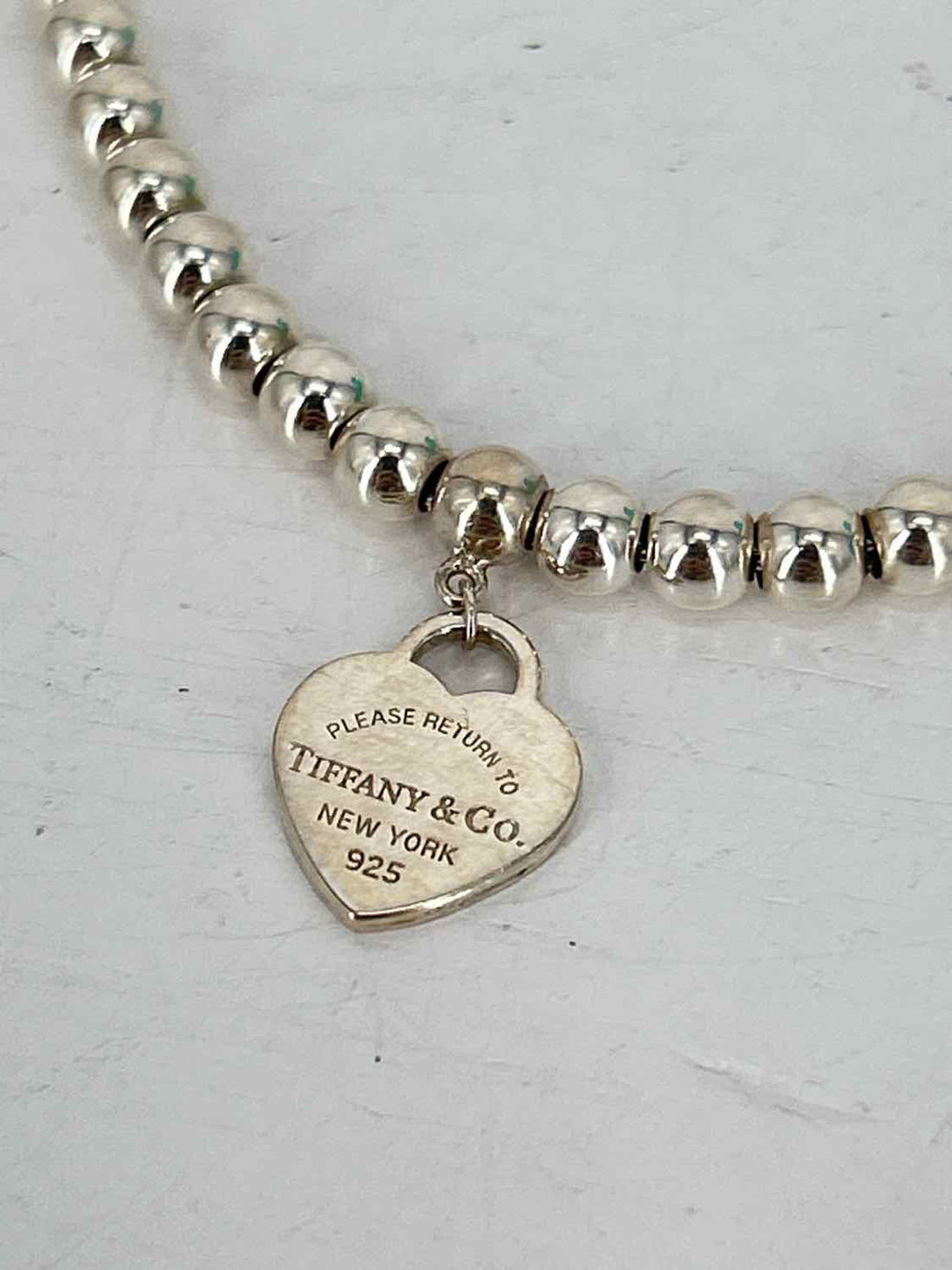 Tiffany & Co heart tag Size 4mm Sterling Silver Tiffany Blue Pre Owned LUXURY