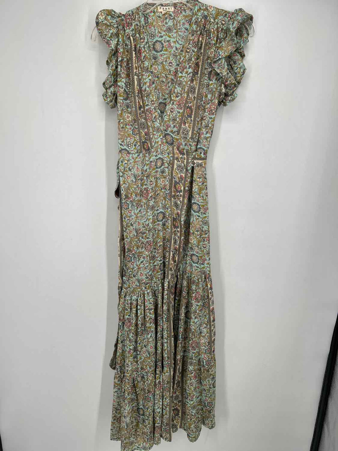 Paani Size S Light Blue Floral Short Sleeve Maxi