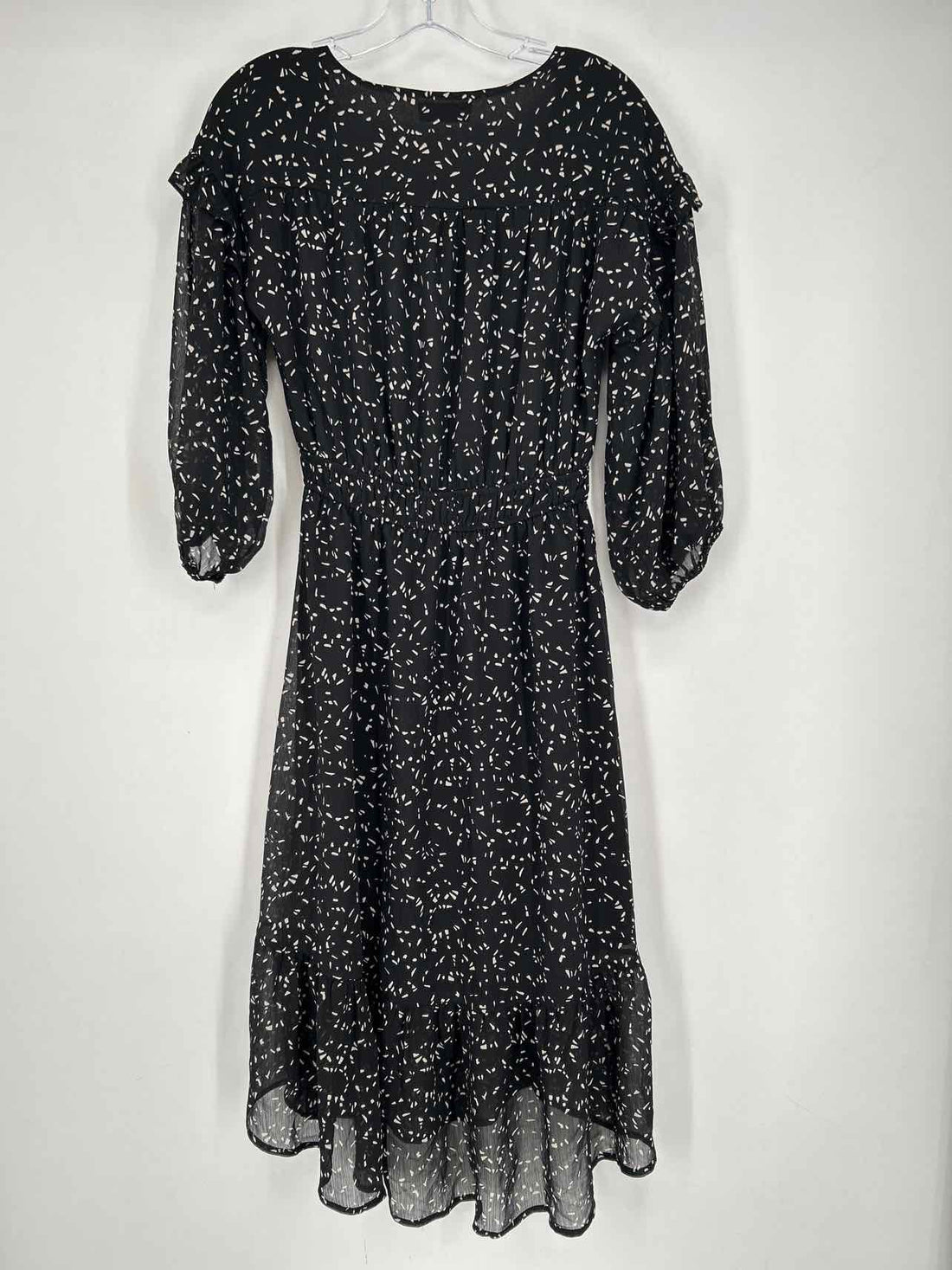 Storia Size S Black & Gray Print Long Sleeve Dress