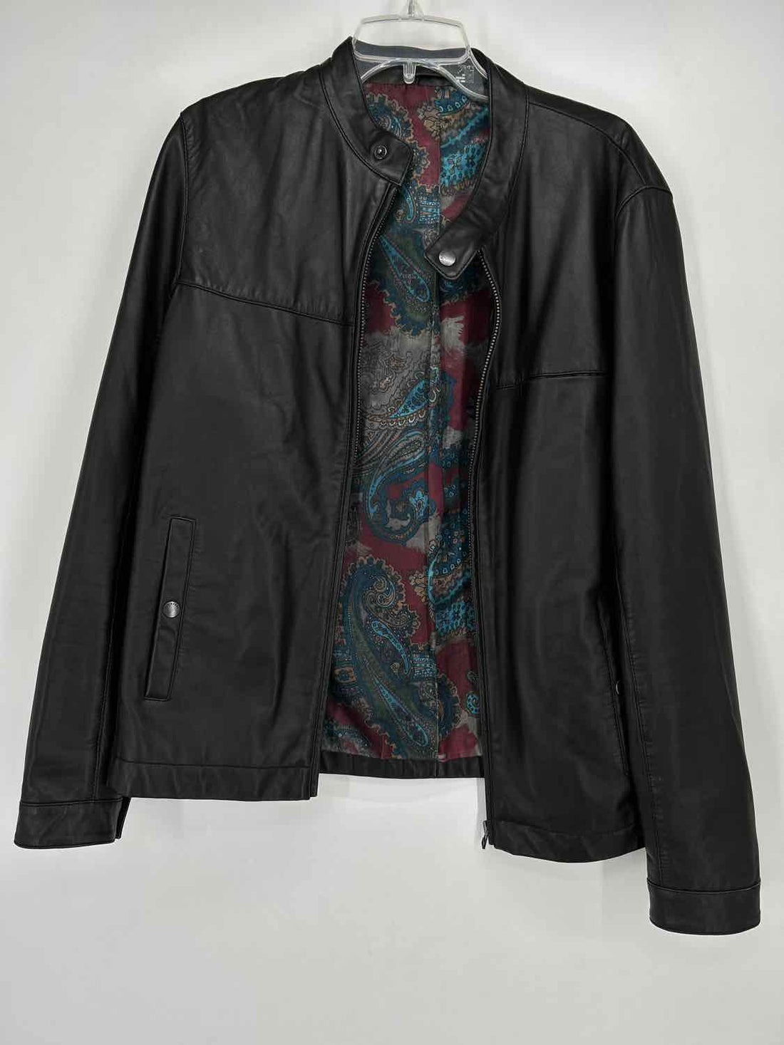Ted Baker Size 4 Black Genuine Leather Jacket