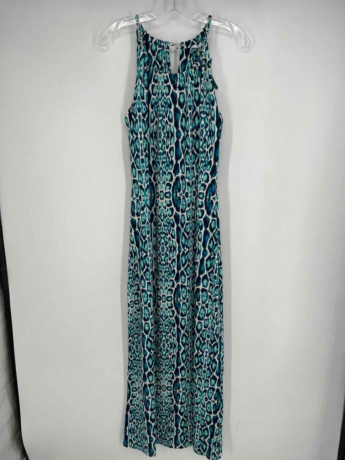 Milano Size L Teal Leopard Maxi