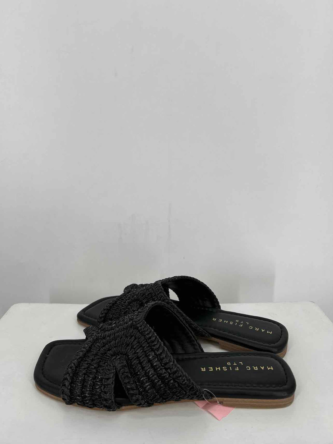 Marc Fisher Women Size 8.5 Black Straw Sandals