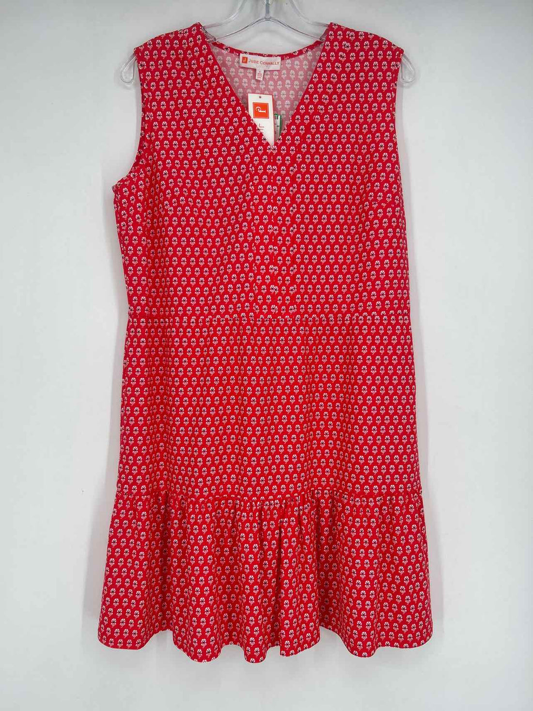 Jude Connally Size L Red Print NWT Dress