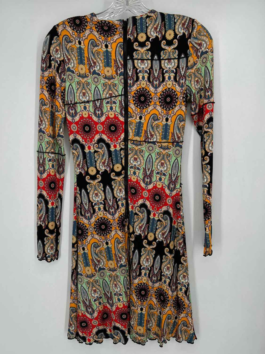 Alice + Olivia Size 0 Black & Yellow Long Sleeve Dress