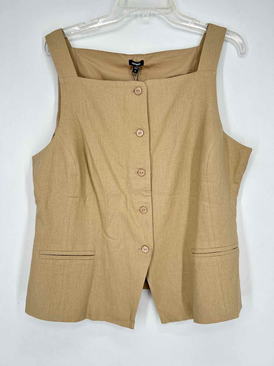 Express Size XL Tan Linen Blend NWT Sleeveless